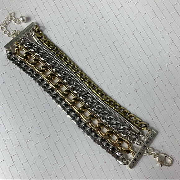 Jenny Bird Mixed Metal Cuff Bracelet 5 Strand - Picture 1 of 8